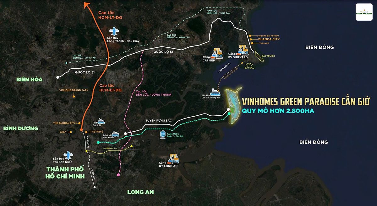Vị trí chiến lược hưởng lợi từ hàng loạt hạ tầng quan trọng của dự án Vinhomes Cần Giờ
